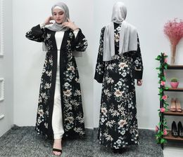 2019 ISHOWTIENDA Merk Zomer Moslim kleding Moslim Vrouwen Lange Maxi Jurk Gewaad Abaya Islamitische Bloem Dubai Vest Ramadan S2XL8508696