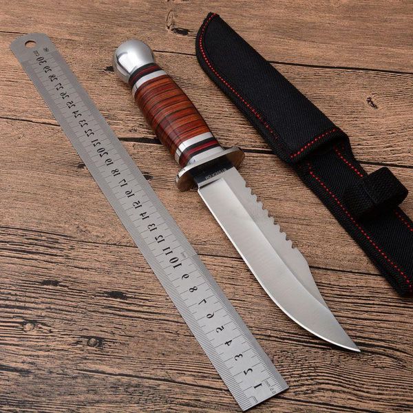 2019 K3021B Cuchillo de hoja al aire libre Mango táctico Rescate Inoxidable 3Cr13Mov Acero Fijo Herramientas para acampar Supervivencia Caza Madera EDC Ecgqu