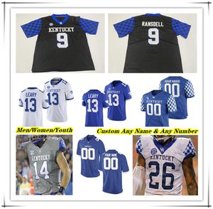 Ncaa College Kentucky Wildcats UK voetbalshirt Devin Leary Ray Davis Demie Sumo-Karngbaye Tayvion Robinson Barion Brown Maxwell Hairston Deone Walker McClain 4X