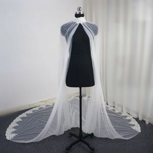 2019 Lace Applique Bridal Jackets Custom Made High Neck Bruiloft Kaapsjaals wraps voor formele jurken goedkoop 245H