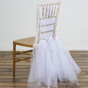 2019 Dentelle Tulle Chaise De Mariage Ceintures Romantique Belle Chaise Couvre Pas Cher Sur Mesure Fournitures De Mariage C03