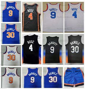 Mens 9 RJ Barrett 4 Derrick Rose Basketball Jerseys 75th City Black 30 Julius Randle Jersey Stitched Shirts S-XXL