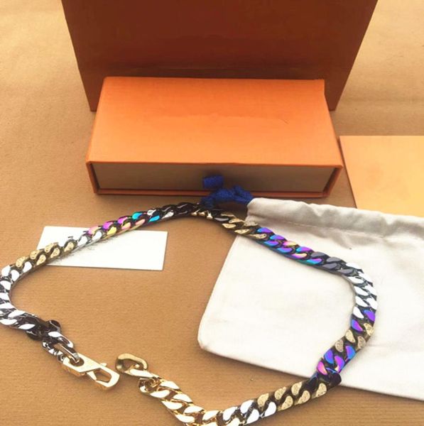 2019 dernier lancement maîtres français conçu luxe Men039s maillons de chaîne patchs collier coloré bijoux 4390498