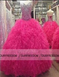 2019 Nieuwste echte imago lieverd Quinceanera jurken bling bling crystal kralen lange baljurk formele prom feestjurken aangepast mad5072325