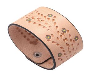 2019 Dernières Bracelet en cuir large imprimé vintage Bracelet en cuir Bracelets en cuir véritables Bracles de cuir 2 couleurs disponibles8055299