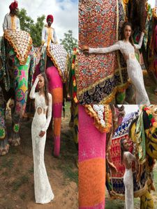 2019 Lior Charchy India Robes de mariée Abiti Da Sposa Jewel Neck Long Mermaid Bridal Bridal plus taille de plage robe de mariée8650258