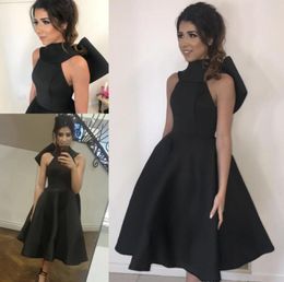 2019 Little Black Cocktail Dress Té Longitud de té Semi Club Wear Homecoming Graduation Party Gown Plus Tamaño personalizado 9793017