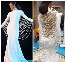 2019 Manches longues Saudi Arabe Dubaï Robe de soirée Muslim Moyen-Orient Femmes Portez une robe de promo de fête formelle Made personnalisée Plus S1394350