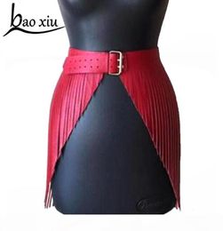 2019 Long Tassel Boho Fringe large courroie dames cuir en cuir Black Belt Women gothic corset taies Ladies accessoires 9910696
