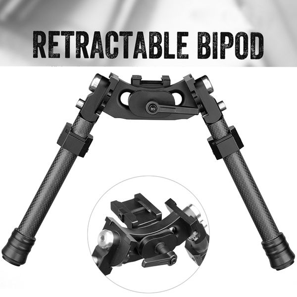 LRA Light Carbon Fiber Tactical Bipod Long Riflescope Bipod pour portée de fusil de chasse