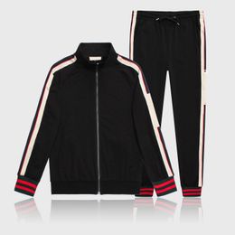 Otoño de lujo para hombre trajes de chándal conjuntos jogger chaquetas con pantalones traje hip hop negro gris diseñador chándales