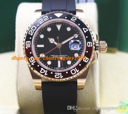 2019 luxe horloge 40mm zilver / goud rubberen armband II keramische bezel # 116718 automatische beweging mannen horloges 4 stijlen