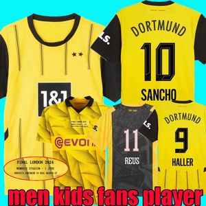 23 24 25 Sancho Soccer Jerseys Reus Dortmunds 50 ans au Westfalenstadon Special 2024 2025 Borussia Soccer Haller Football Shirt Brandt Men Kids Kit Final