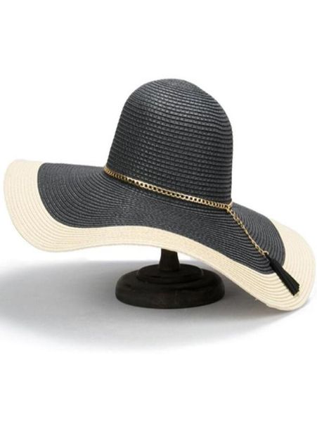 2019 Matches Sun Straw Cap Big Brim Ladies Summer Summer For Women Shade Sun Hats Hat de plage 7306677