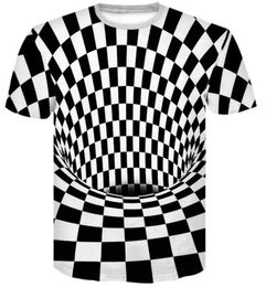 2019 mannen ontwerp casual los gedrukte t-shirt herenkleding zomer nieuwe vertigo abstracte stereogram print korte mouw t-shirt kleding sport