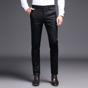 2019 hommes habiller le pantalon de costume kaki marque de mode Black Business pantalon droit de travail pour la couleur unie masculine Skinny Pant Gaoqisheng123