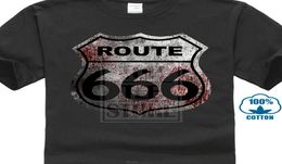 2019 Men Fashion T Shirt Route 666 T -shirt Satan Highway Biker Race Us Car Road to Chopper Hell New Funny Fashion2729855
