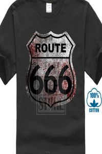 2019 Men Fashion T Shirt Route 666 T -shirt Satan Highway Biker Race Us Car Road to Chopper Hell New Funny Fashion1378706