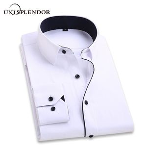 2019 Hombres Camisa de boda Manga larga Hombres Camisas de vestir Hombre Fiesta de negocios Camisa casual sólida Ropa de trabajo Camisa masculina delgada formal Yn554 MX190719