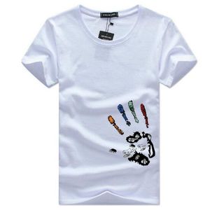 2019 Camiseta de moda para hombre Camiseta de verano de manga corta con cuello redondo Camiseta de algodón informal con estampado de talla grande con 6 colores Tamaño S-5XL