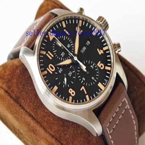 2019 Heren Luxe Topkwaliteit 43mmX15mm Chronograaf ETA 7750 Beweging Automatisch Heren dubbelzijdig anti-stun zwarte coating Watches243U