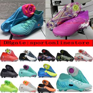 Envoyer avec sac Chaussures de football en plein air Phantom Luna Elite FG Chaussettes montantes Crampons de football pour hommes en cuir souple Entraînement confortable Chaussures de football en tricot scarpe calcio