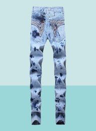 Jeans de motard Slim Slim Slim 2019 avec des vêtements de Zip Men Strewear Streetwear Style Luxury Robin Jeans8960477