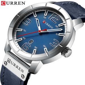 2019 Mens Horloges Curren Top Merk Luxe Quartz Horloge Fashion Casual Business Horrwatches Lederen Mannelijke Horloge Relogio Masculino Q0524