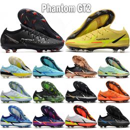 Phantom GT 2 Elite FG Men voetbalschoenen GT2 Lage laarzen bonden de vooruitgang Lucent generatie Shadow Blueprint vernieuw Big Boys Outdoor Football Cleats Maat 39-45