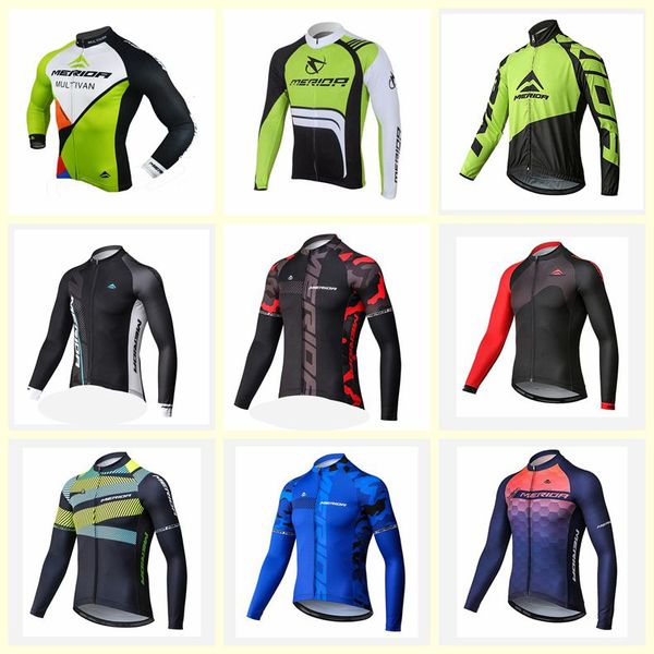 Equipo MERIDA Ciclismo manga larga jersey Hombres MTB bicicleta Camisa Ropa de bicicleta de carretera Uniforme deportivo al aire libre U91015