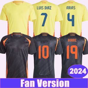 2024 Colombia LUIS DIAZ Voetbalshirts JAMES CASTANO CARRASCAL MOSQUERA ARIAS Home Away Blauw Heren Voetbalshirts Korte Mouw Uniformen