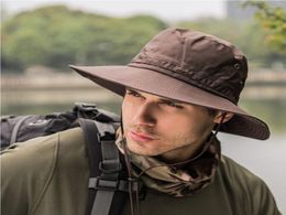 2019 Military Panama Safari Boonie Sun Hats Cap Summer Men Femmes Camouflage Bucket Bucket With String Fisherman Cap4775562