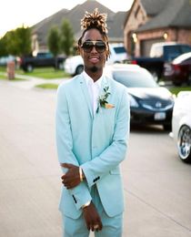 2019 Mint Green Mens Business Cost Slim Fit Two Pieces Beach Groomsmen Wedding Tuxedos for Men Peak Abel Formal Prom Suit JAC5034716