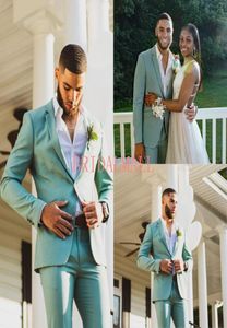2019 Mint Green Mens Cost One Button Grooms Por Smoking Tuxedos Notched Abel Groom Business Business Casual Blazers Jacke2033517