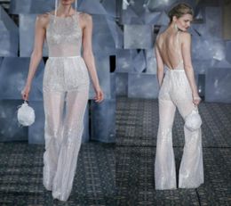 2019 Mira Zwillinger Vestidos de baile Mono de moda Ilusión Lentejuelas sin espalda sexy Vestidos de noche Faja por encargo Ocasión especial 6440296