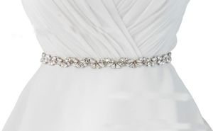 2019 Ceintures de mariage modestes Image réelle Cristal Strass Ceinture de mariée Ceintures de mariage Mode Luxe 100 Pure Ceinture perlée à la main58276225