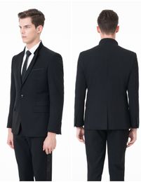 2019 bescheiden bruiloft smoking groomsmen slijtage slim fit heren business pakken bruiloft smoking 2-delig pak (jas + broek) aangepast