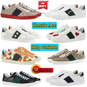 Designer schoenen ace sneakers dames bijensterren slang geborduurde bijen platformschoen Bedrukt leer witte band beige canvas Klassieke luxe heren dames Casual trainers