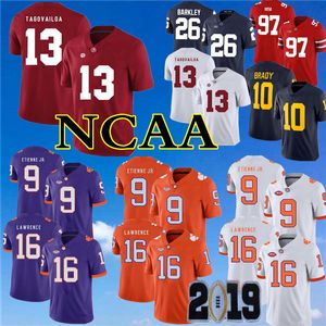 2019 NCAA Clemson Tigers 16 Trevor Lawrence Jersey 9 Travis Etienne Jr. Alabama Crimson Tide 13 Tua Tagovailoa College Championship Patch