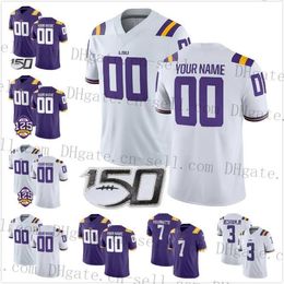 2019 NCAA LSU TIGERS Elke naam S-4XL Joe Burrow Odell Beckham Jr. Grant Delpit Tyrann Mathieu Leonard Fournette College Football Jersey Mens