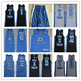 2019 Ncaa North Carolina Tar Heels 23 Michael 5 Nassir Little 15 Carter 32 Luke Maye Barnes Vintage UNC Bleu Noir Blanc Hommes Maillots Collège