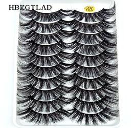 2019 Nieuwe 10 paren 100 echte mink wimper 3D Natural False wimper Lashes Soft Eyelash Extension Makeup Kit Cilios 1265083525