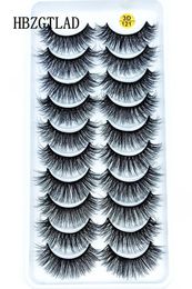 2019 Nuevos 10 pares 100 pestañas de visón reales 3D Pestañas falsas naturales Latillas de visón Soft Eyelash Extension Kit de maquillaje Cilios 1218280617