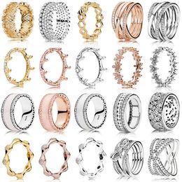 2019 nuevos anillos de plata de ley 100% oro rosa para mujer anillo de marca de moda de boda Original europeo regalo de joyería