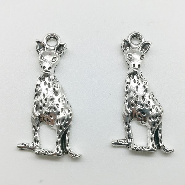 2019 nouveau 100 pièces kangourou charmes pendentifs rétro bijoux accessoires bricolage pendentif en argent Antique pour Bracelet boucles d'oreilles porte-clés 28*13mm