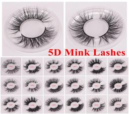 2019 NOUVEAUXE CEUILLES MINK 3D 25 mm de long des cils de vison de long 5D lashs de vison épais dramatiques faits à la main False Fals Woey Makup Maquiagem LD Ser2871137