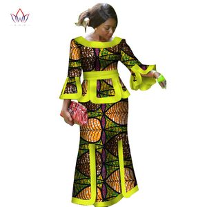 2019 nouvelles robes africaines amples Kanga pour femmes Dashiki traditionnel 100 haut en coton jupe ensemble de 3 pièces vêtements WY2718