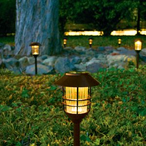 2019 Nieuwe Amerikaanse LED-tuinman Roestvrij staal Outdoor Waterdicht Zonne Lawn Light Garden Garden Landschap Lightstreet Lamp (Pack of 6)