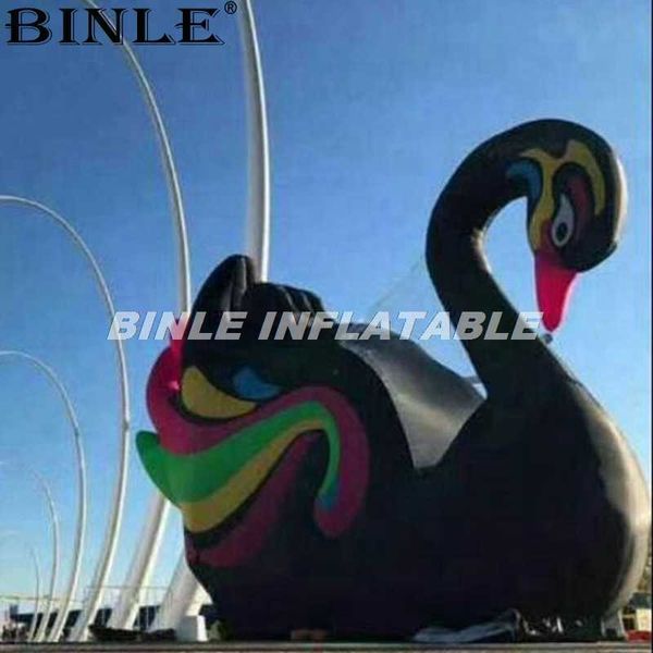 2019 nueva llegada modelo de cisne inflable gigante negro globo animal inflable grande para decoración de eventos de exhibición