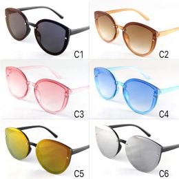 Lunettes de soleil pour enfants, jolie monture Cateye colorée, 6 couleurs transparentes, 20 pièces/lot, vente en gros, 3091